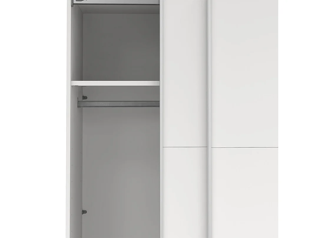 Catania Kleiderschrank 201x179x67cm, 2 Schiebetüren weiß.