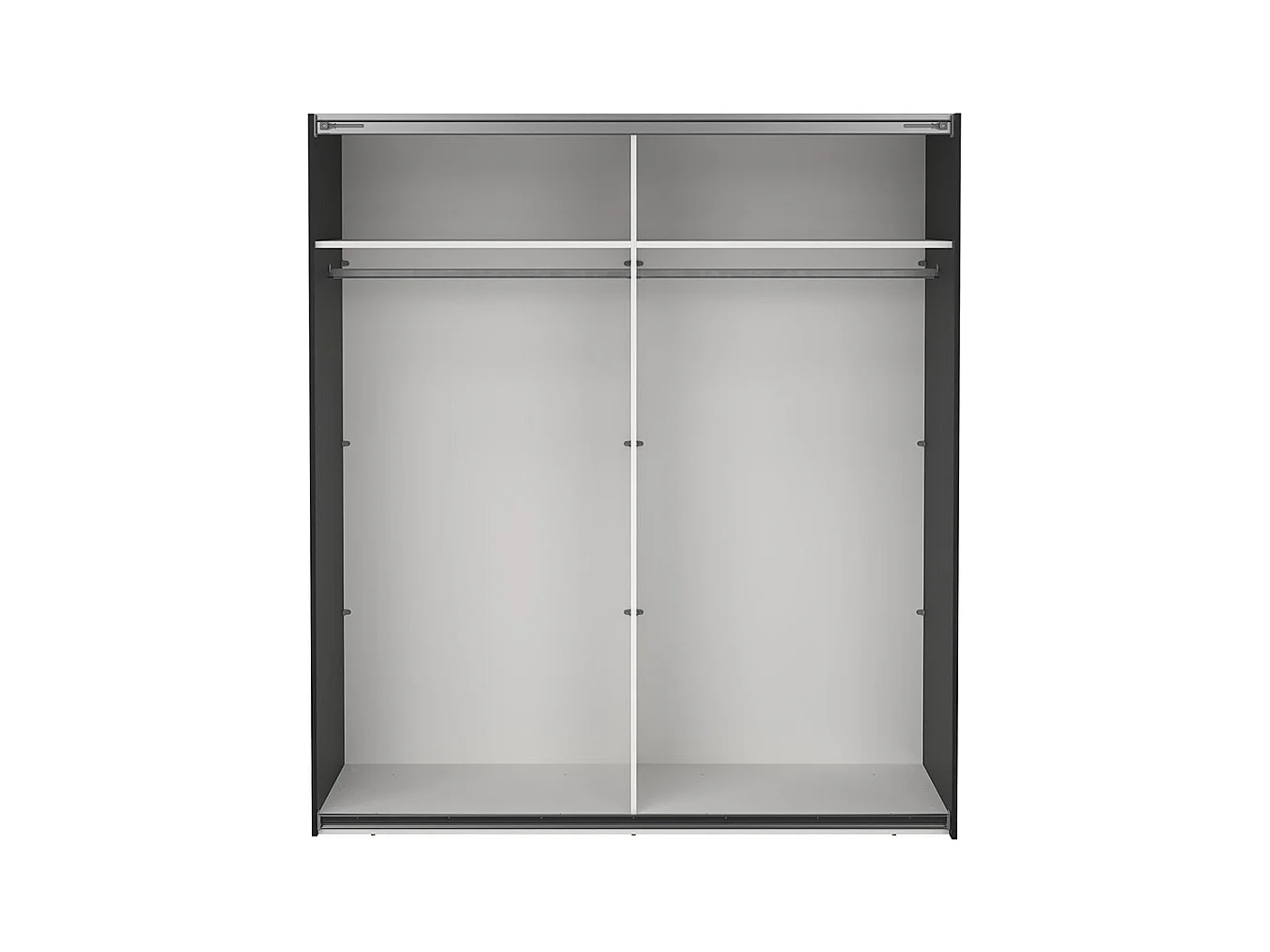 Catania armoire coulissante 2 portes avec miroir 180x200cm noir mat.