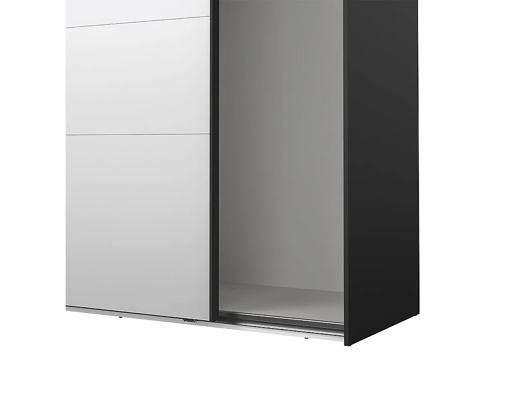 Catania armoire coulissante 2 portes avec miroir 180x200cm noir mat.