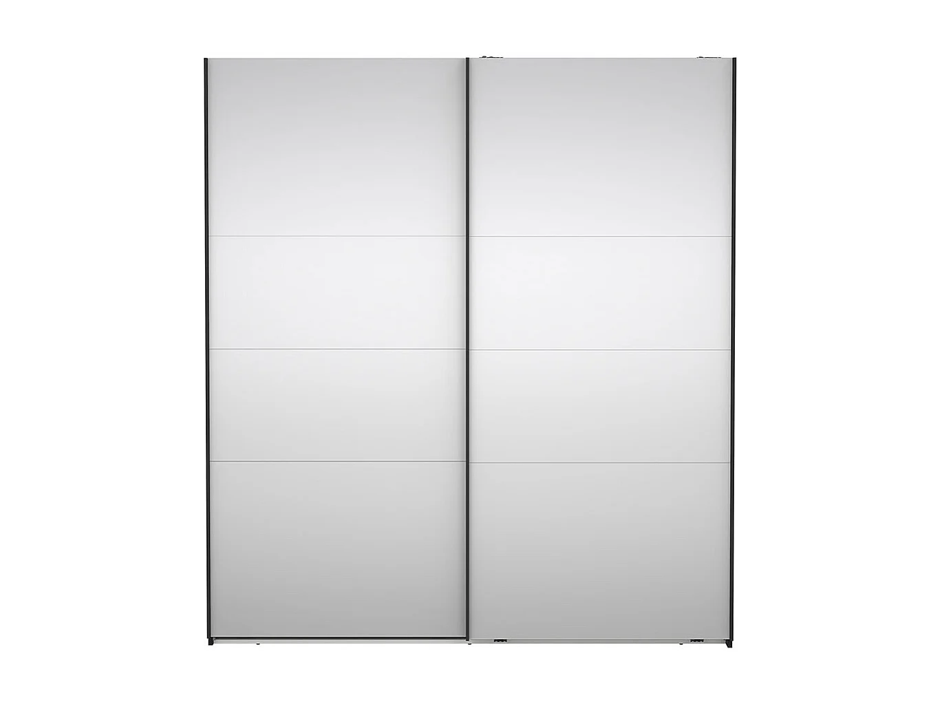 Catania Schiebetürenschrank 2 Türen mit Spiegel 180x200cm matt schwarz.