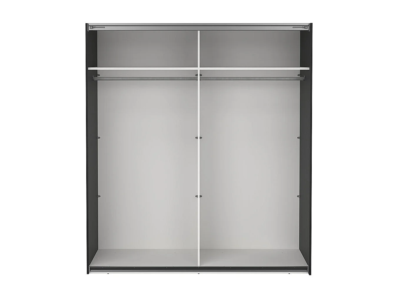 Catania Schiebetürenschrank 2 Türen mit Spiegel 180x200cm matt schwarz.