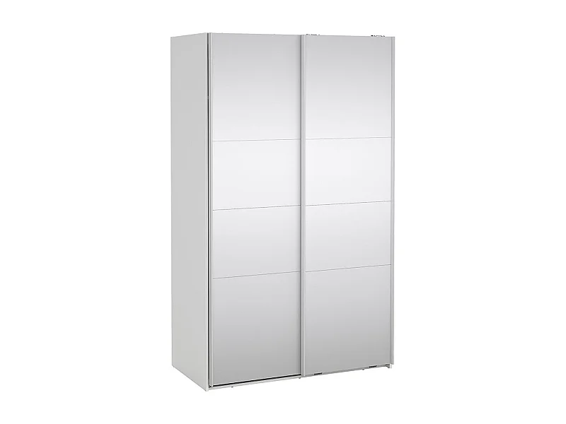 Catania schuifdeurkast 2 deuren met spiegel 120x200cm wit.