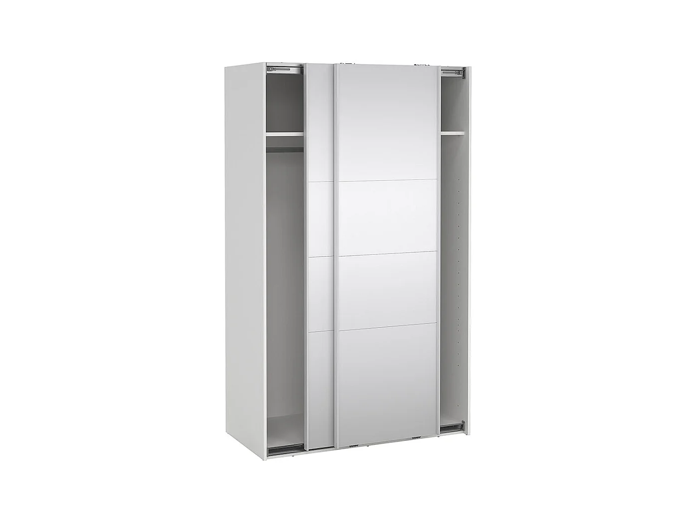 Catania schuifdeurkast 2 deuren met spiegel 120x200cm wit.