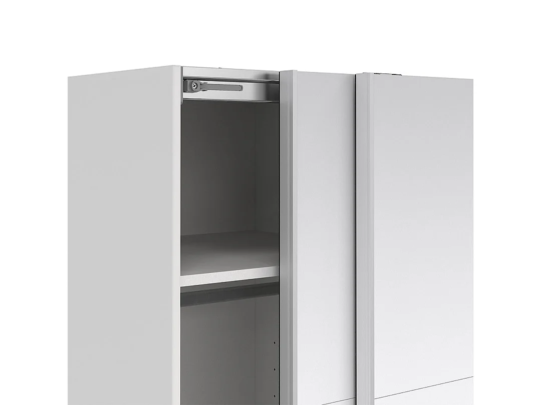 Catania schuifdeurkast 2 deuren met spiegel 120x200cm wit.