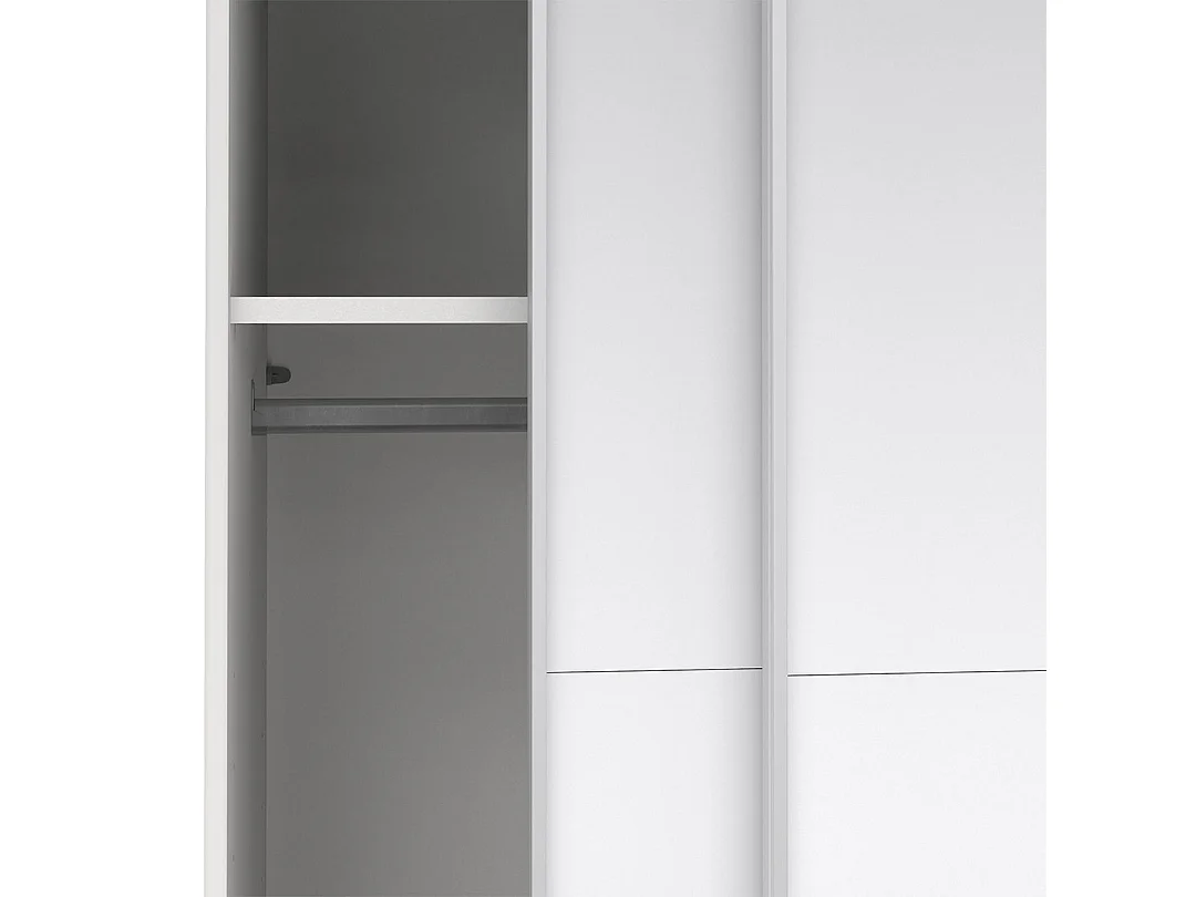 Catania schuifdeurkast 2 deuren met spiegel 120x200cm wit.