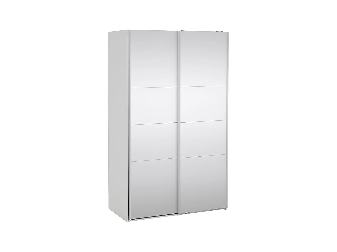 Catania armoire coulissante 2 portes avec miroir 120x200cm blanc.