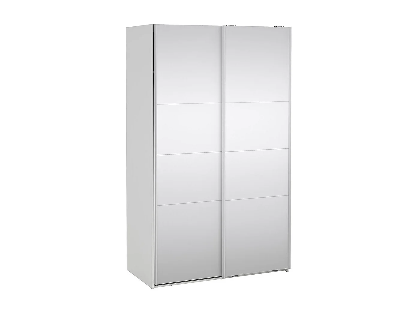 Catania schuifdeurkast 2 deuren met spiegel 120x200cm wit.