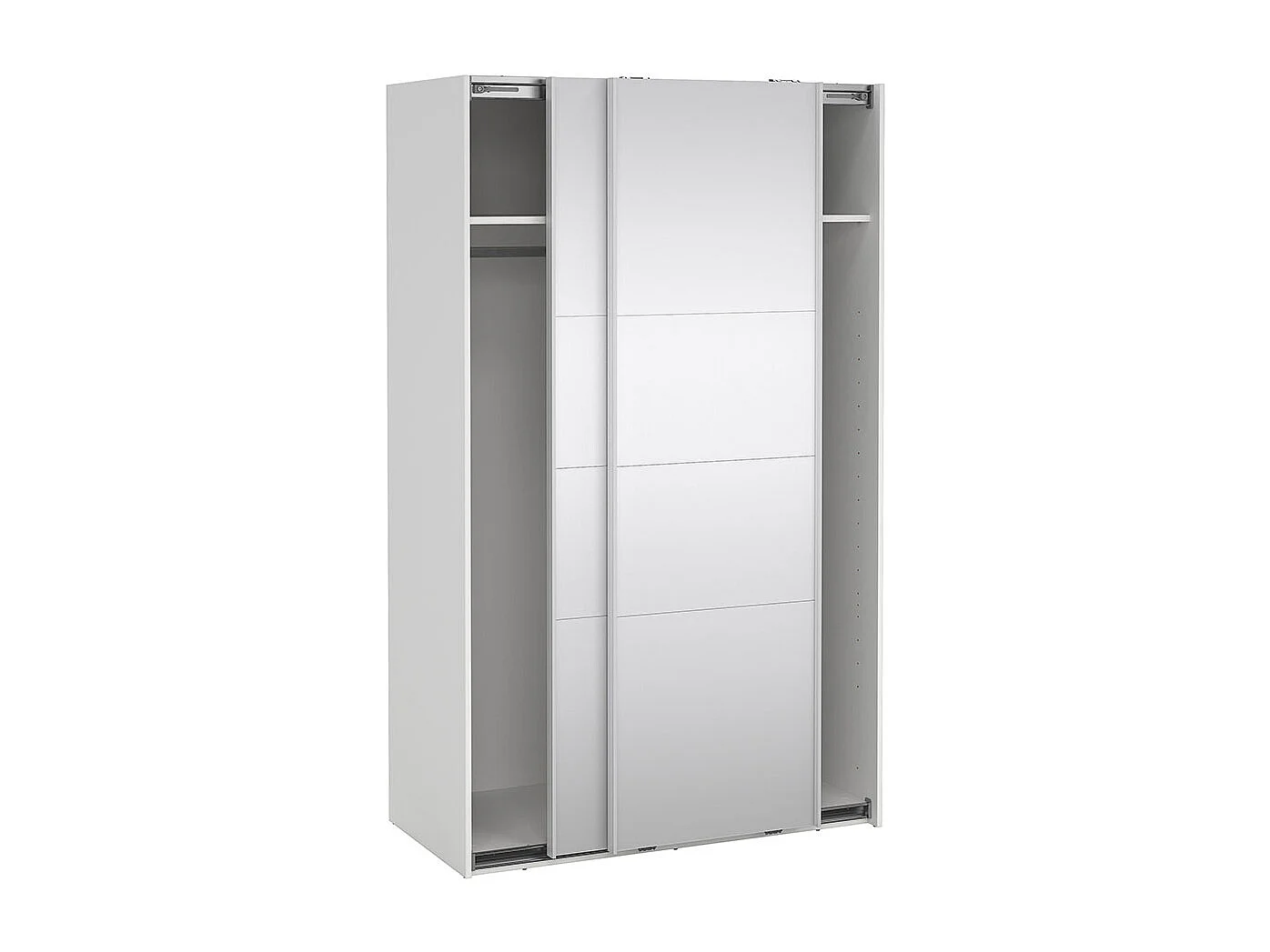 Catania schuifdeurkast 2 deuren met spiegel 120x200cm wit.