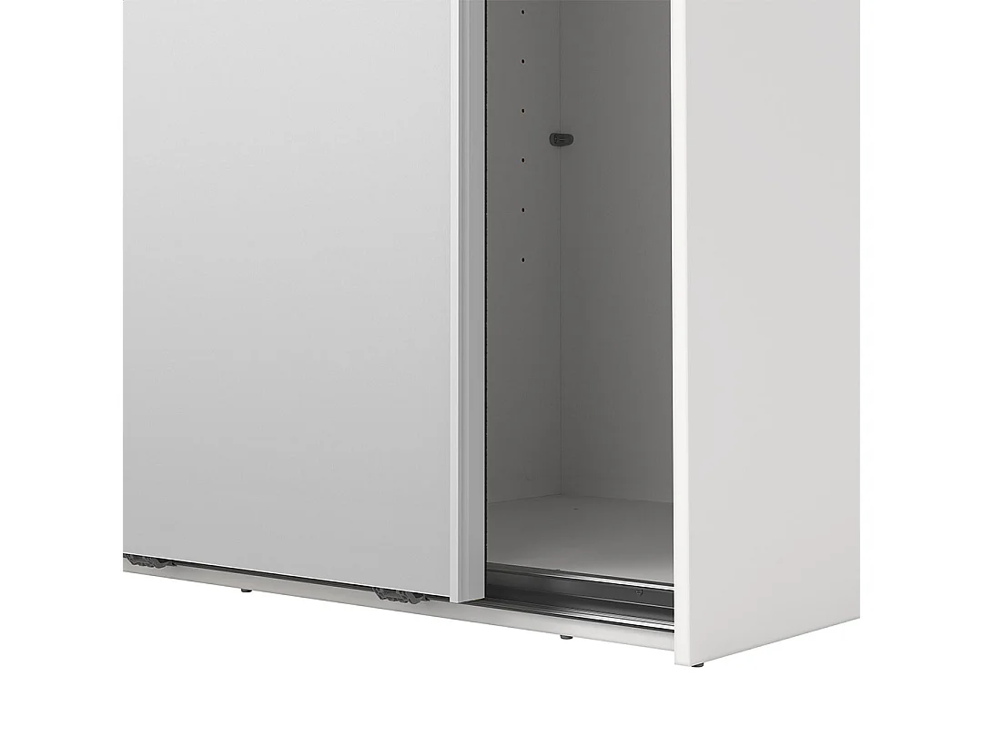 Catania schuifdeurkast 2 deuren met spiegel 120x200cm wit.