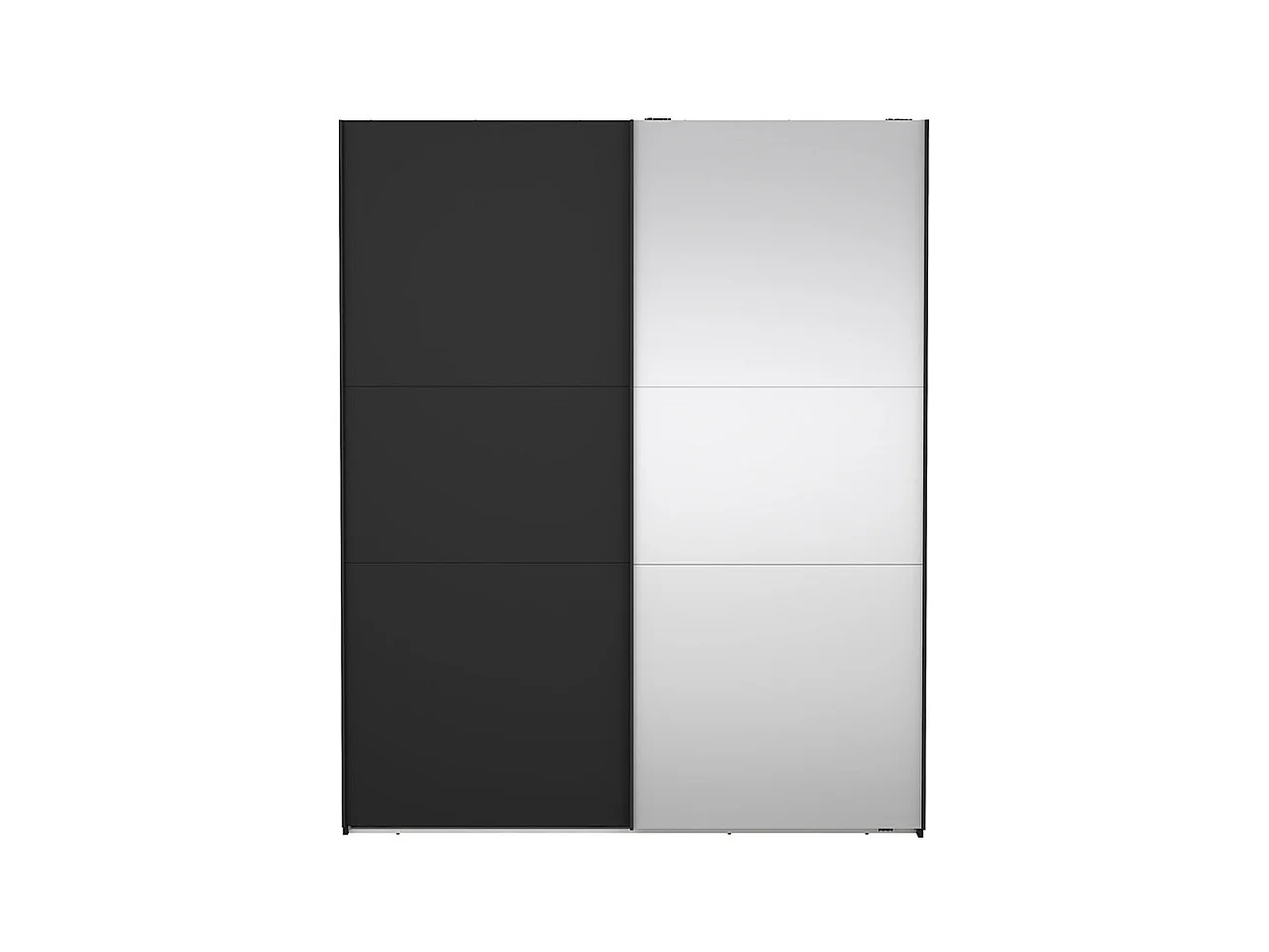 Como armoire coulissante 2 portes 180x220cm noir mat.