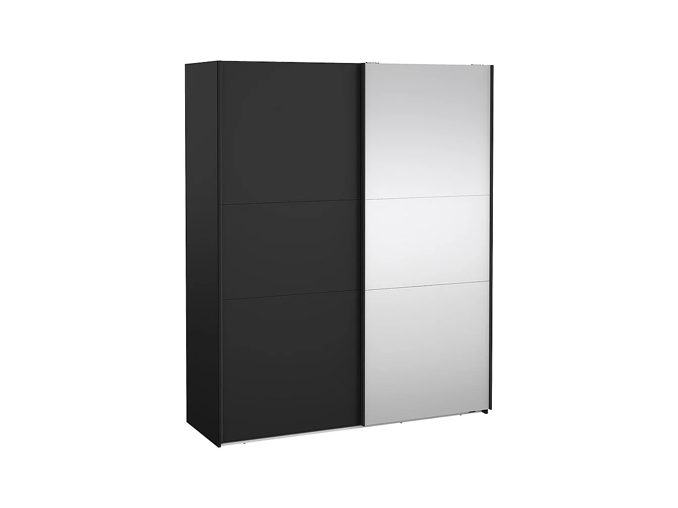 Como armoire coulissante 2 portes 180x220cm noir mat.