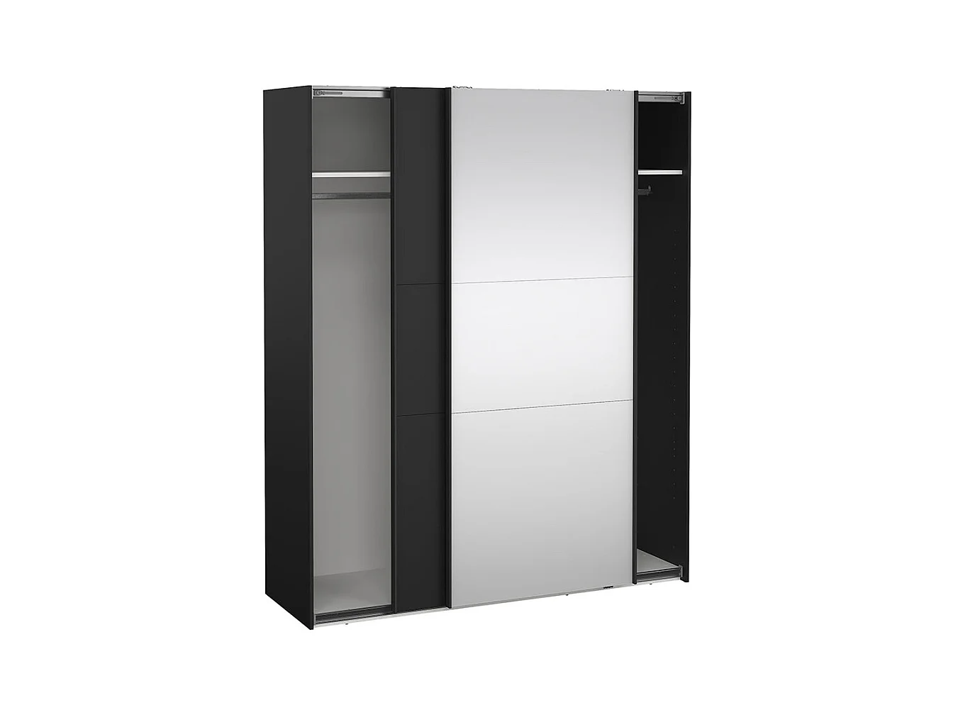 Como armoire coulissante 2 portes 180x220cm noir mat.