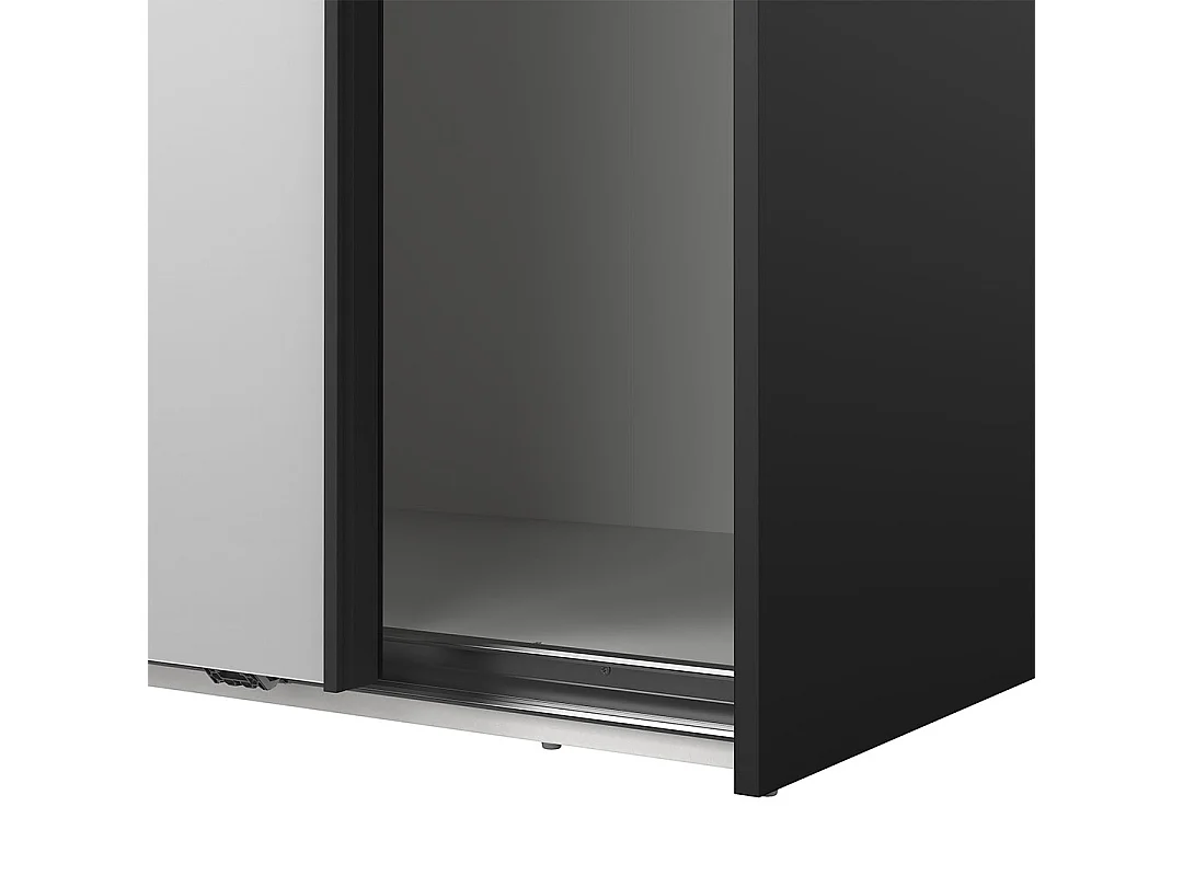 Como armoire coulissante 2 portes 180x220cm noir mat.