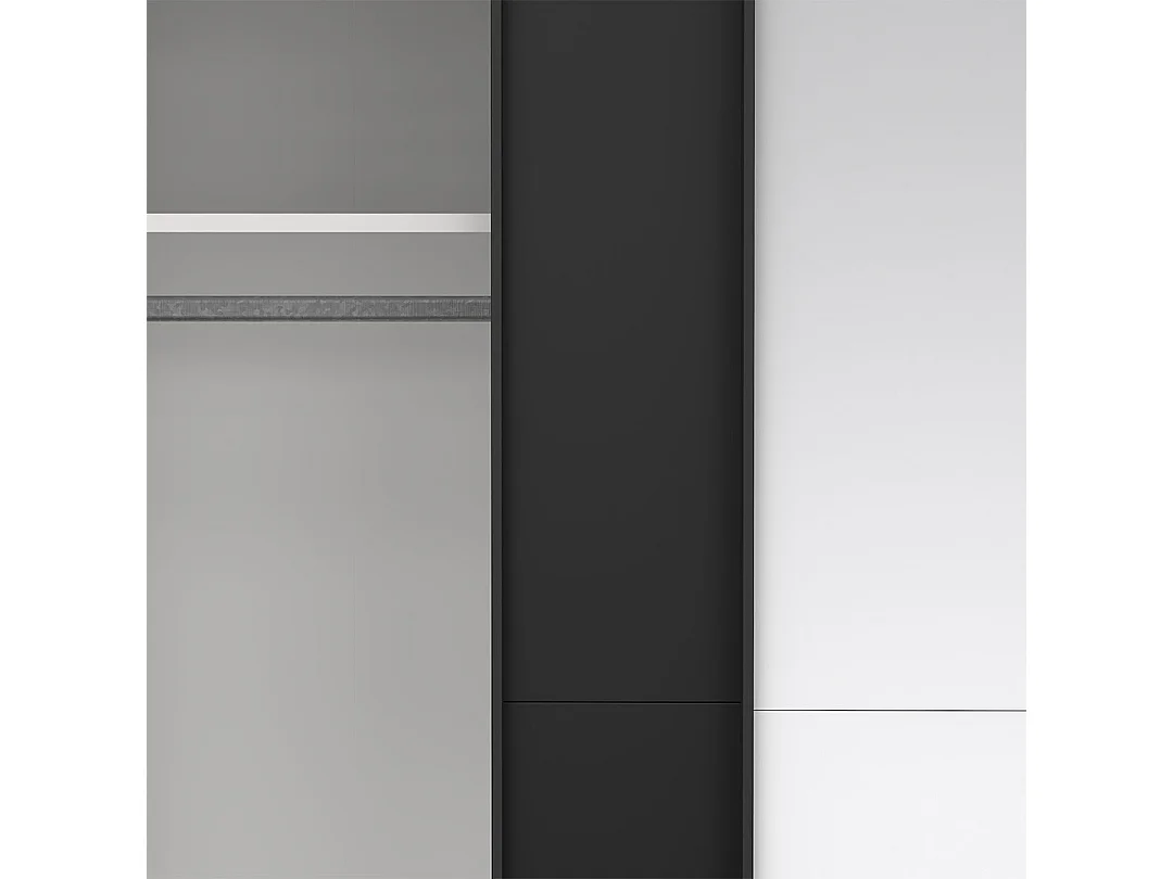 Como armoire coulissante 2 portes 180x220cm noir mat.