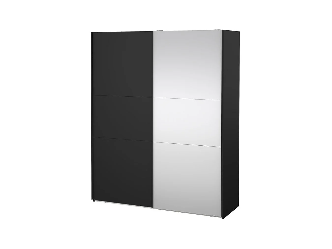 Como armoire coulissante 2 portes 180x220cm noir mat.