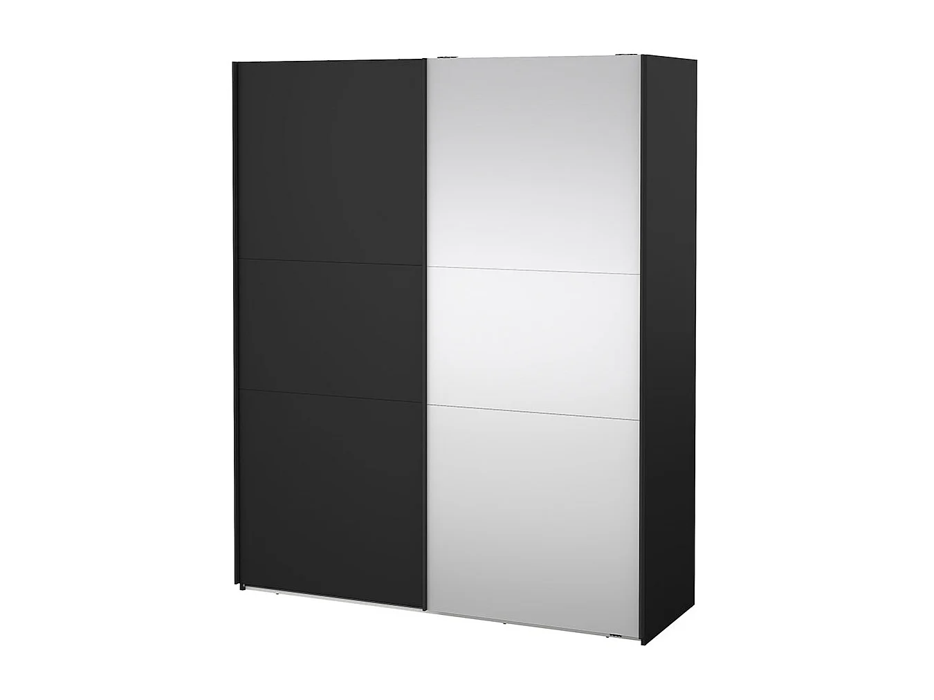 Como armoire coulissante 2 portes 180x220cm noir mat.