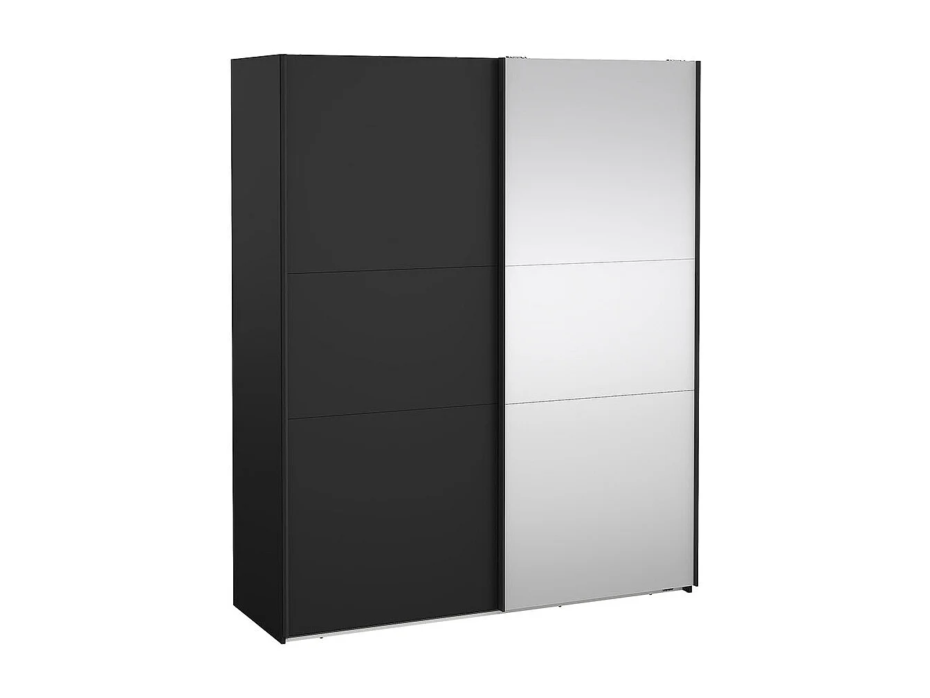 Como armoire coulissante 2 portes 180x220cm noir mat.