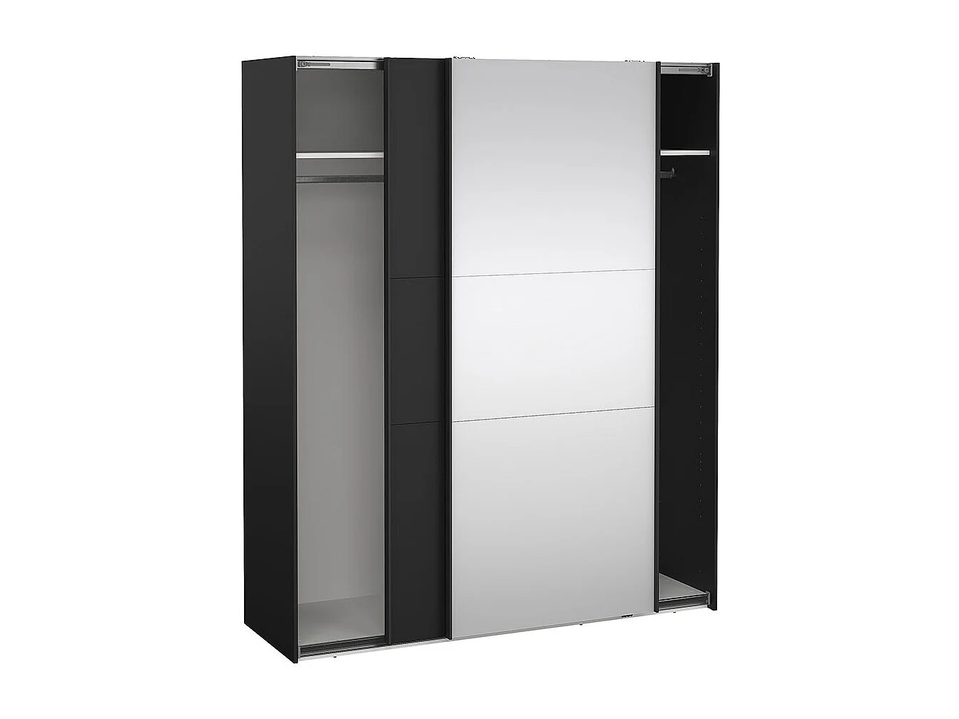 Como armoire coulissante 2 portes 180x220cm noir mat.