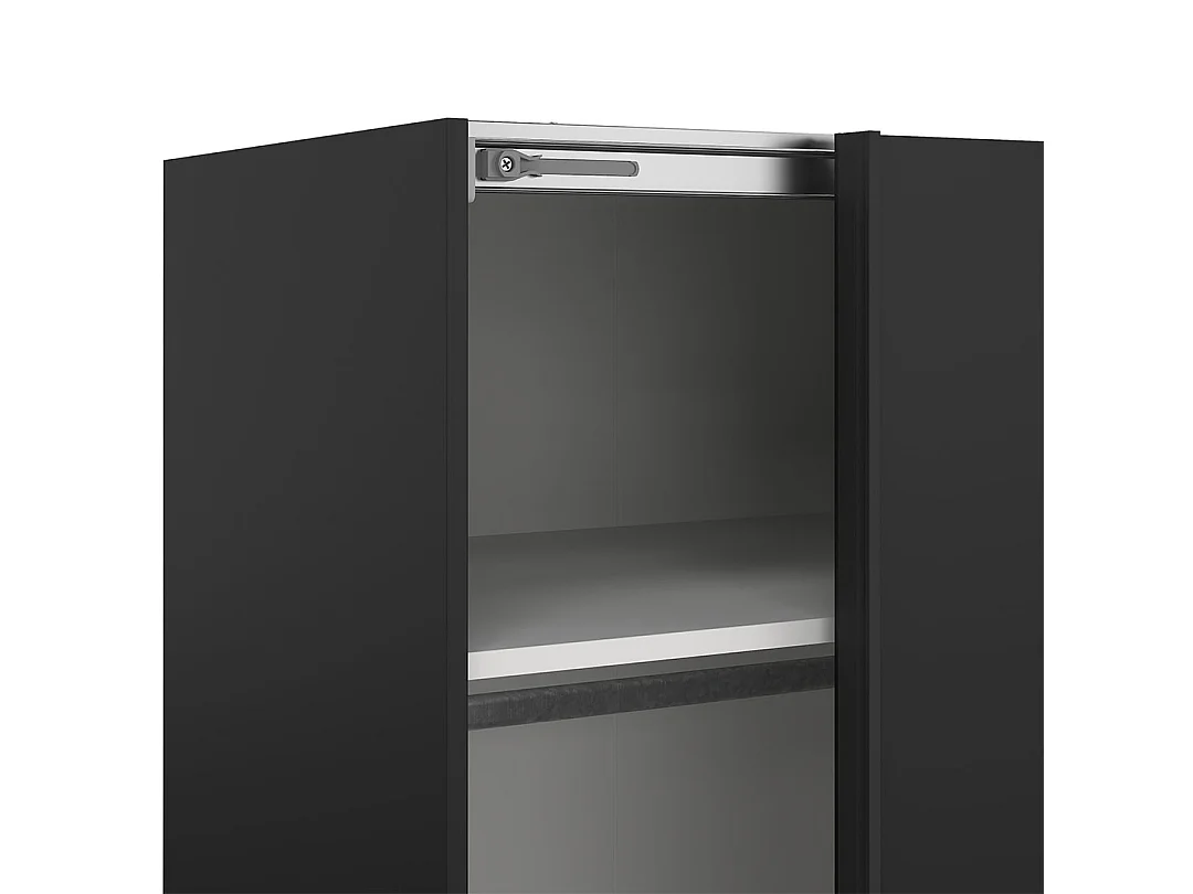 Como armoire coulissante 2 portes 180x220cm noir mat.
