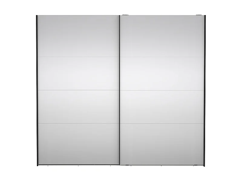 Catania armoire coulissante 2 portes avec miroir 245x220cm noir mat.