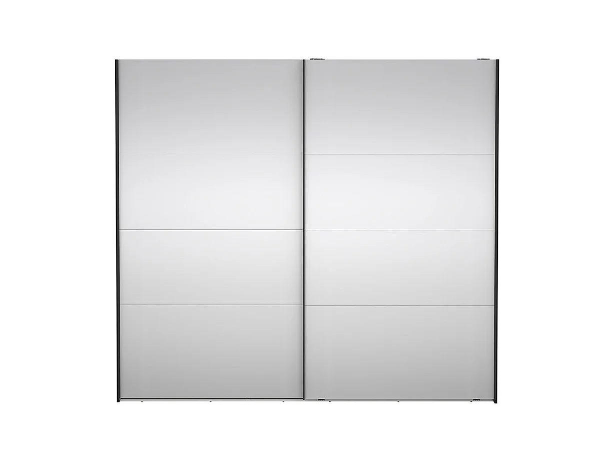 Catania armoire coulissante 2 portes avec miroir 245x220cm noir mat.
