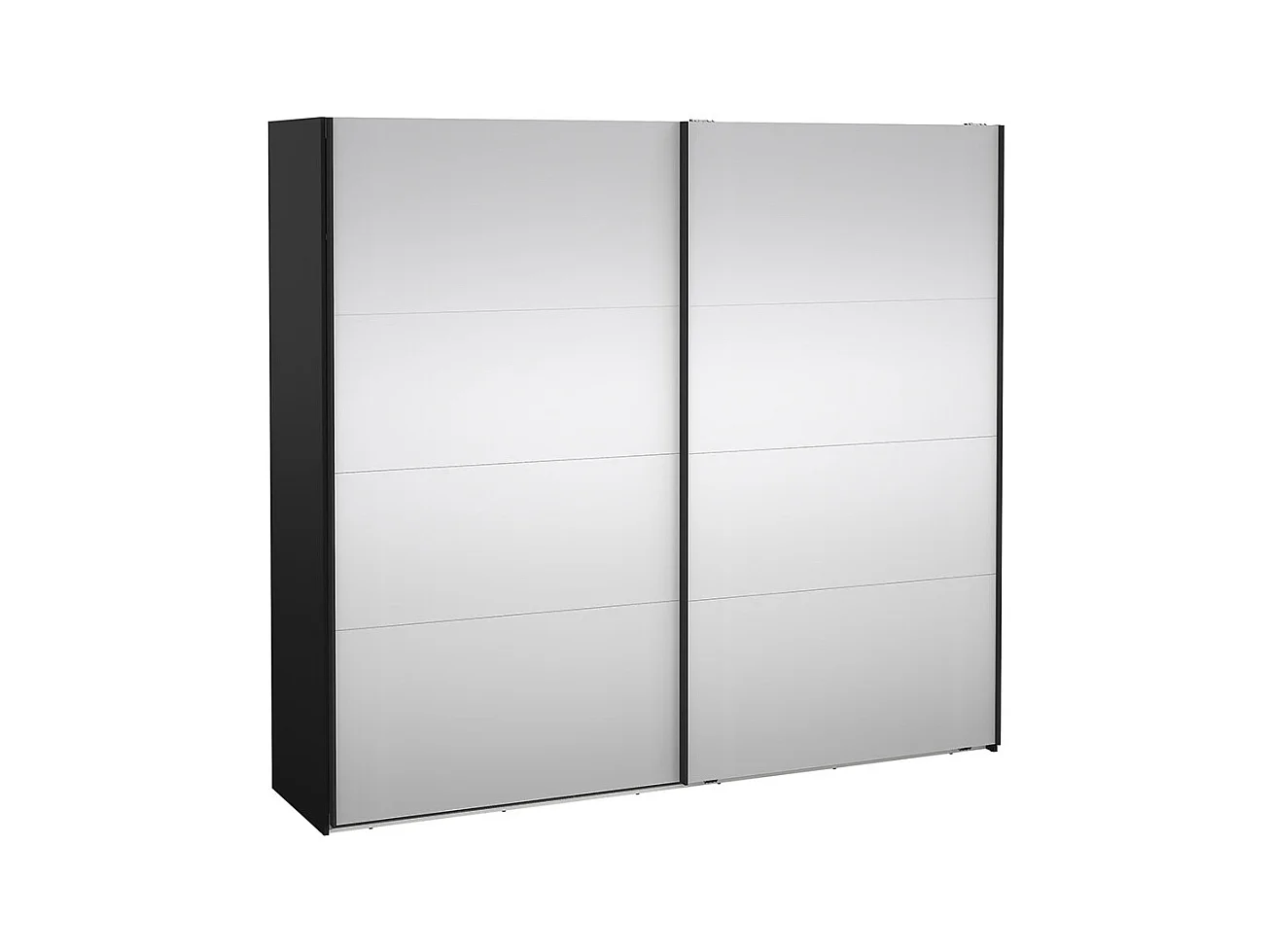 Catania armoire coulissante 2 portes avec miroir 245x220cm noir mat.