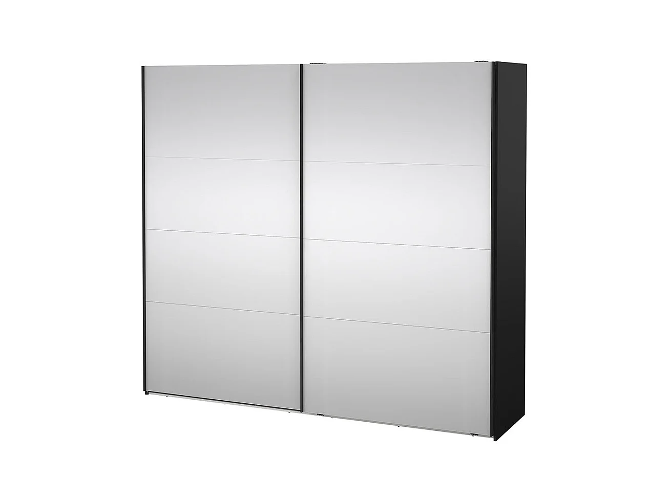 Catania armoire coulissante 2 portes avec miroir 245x220cm noir mat.