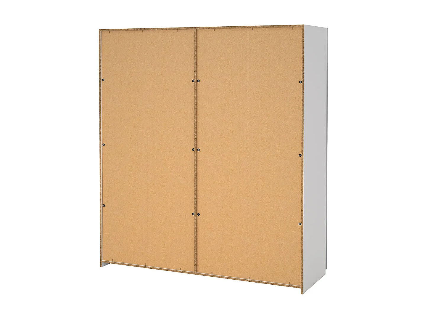 Catania Kleiderschrank 201x179x67cm, 1 Schiebetür, 1 Schiebetür mit Spiegel weiß.