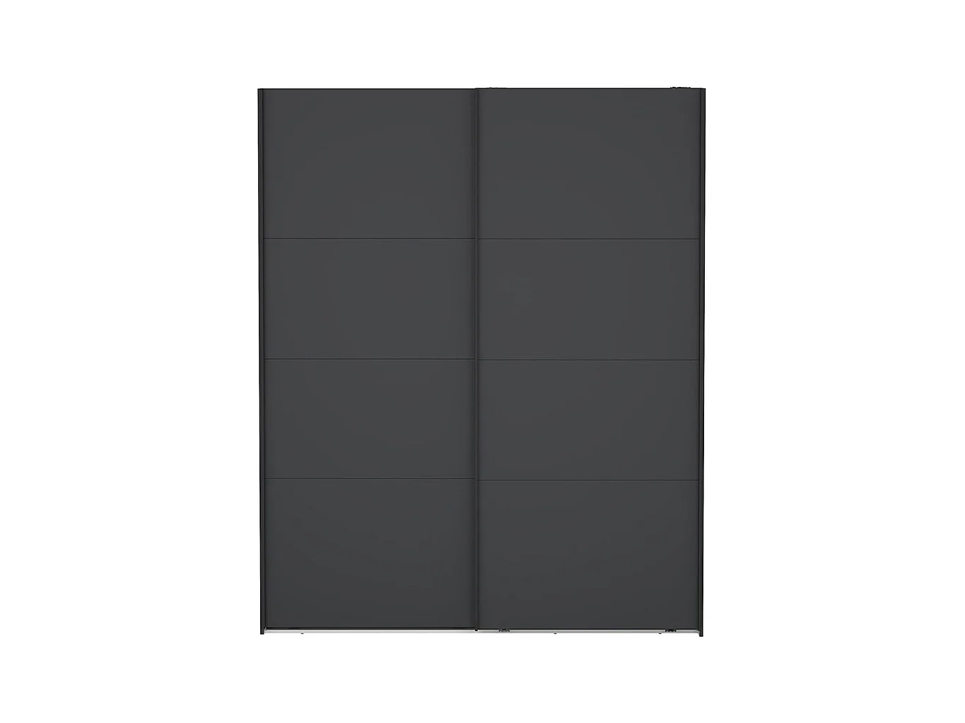 Catania Kleiderschrank 221x179x65cm, 2 Schiebetüren matt schwarz.