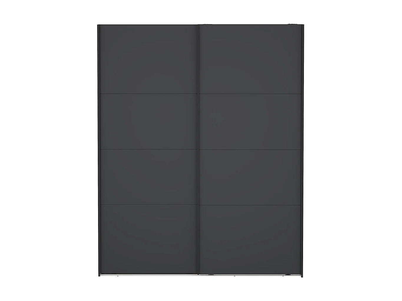 Catania Kleiderschrank 221x179x65cm, 2 Schiebetüren matt schwarz.