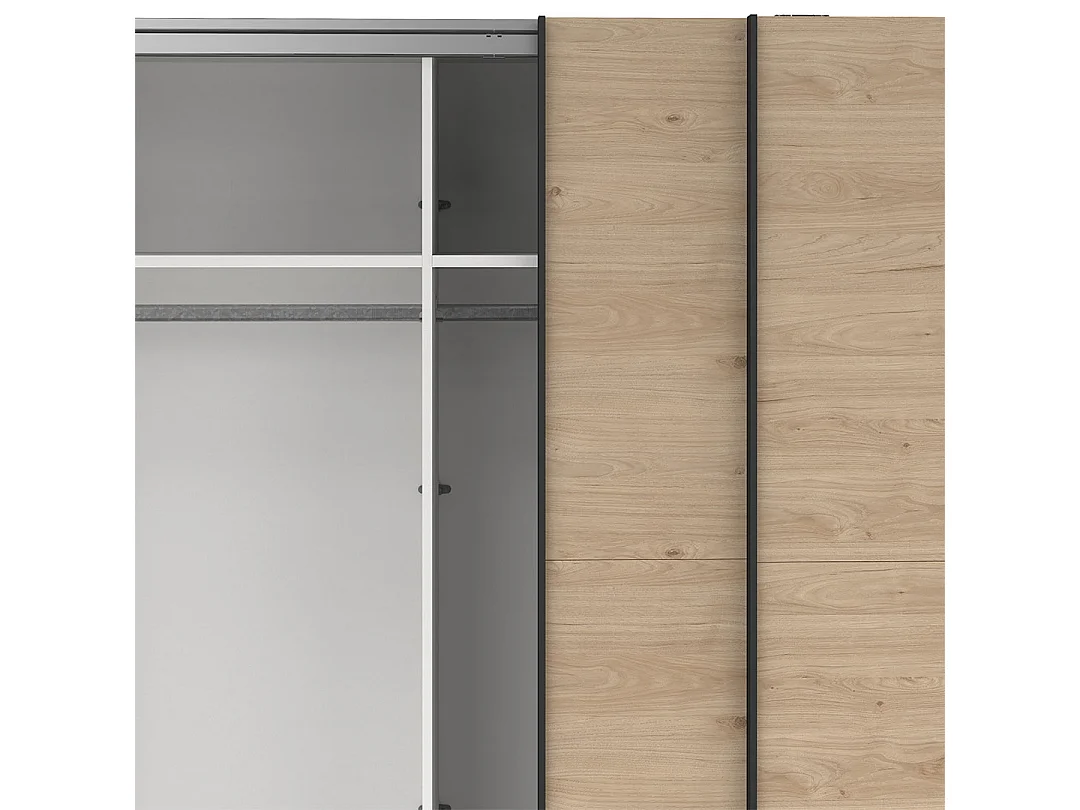 Como armoire coulissante 2 portes 245x220cm chêne décor.