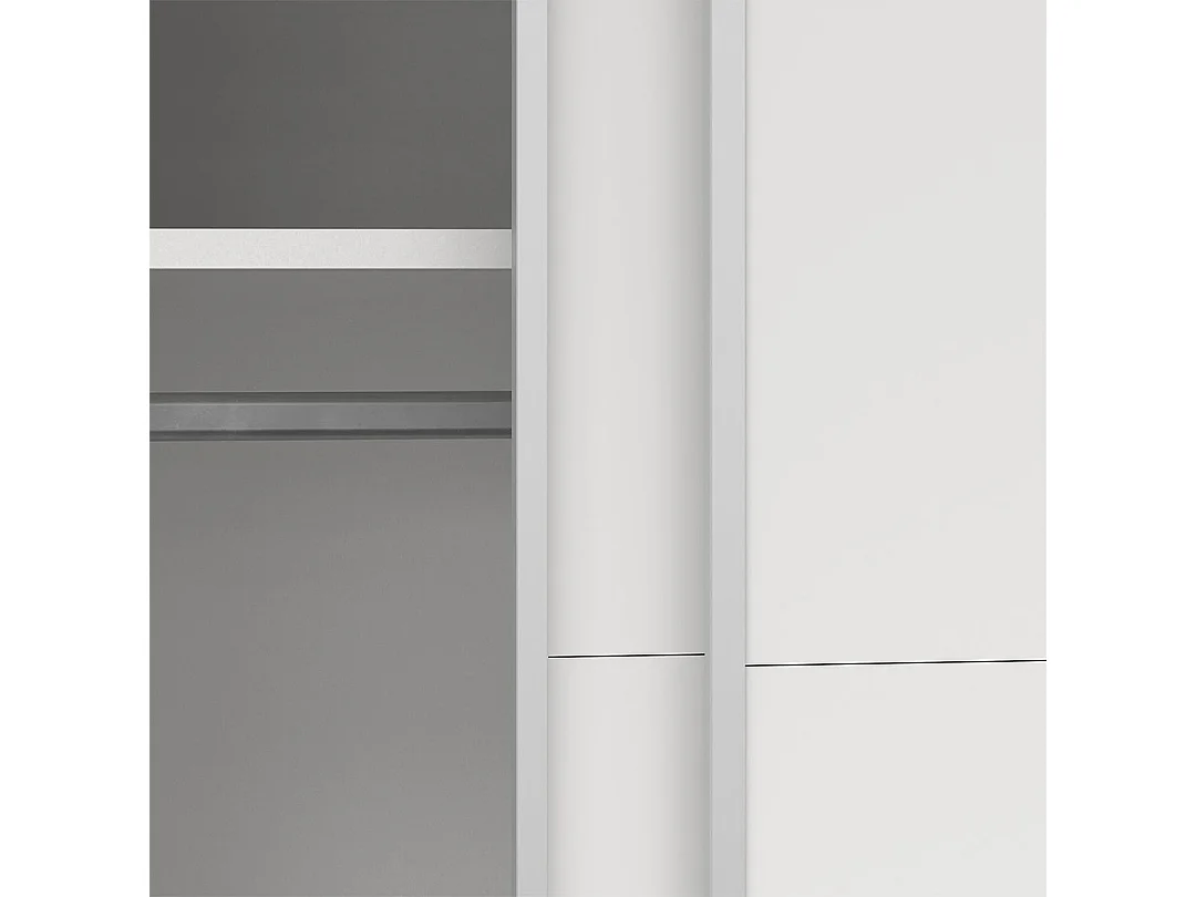Bergamo armoire coulissante 2 portes 140x220cm blanc.