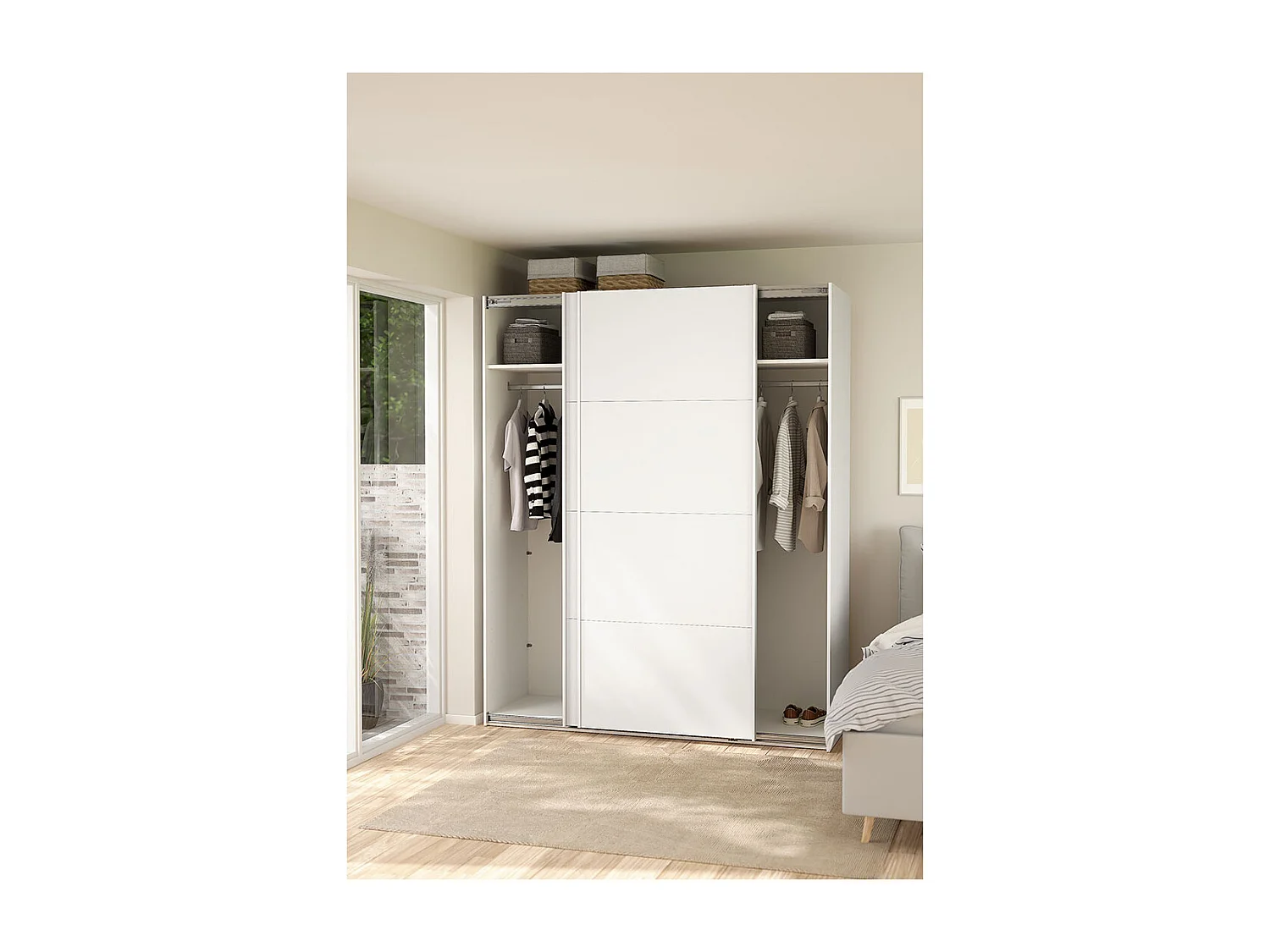 Bergamo Schiebetürenschrank 2 Türen 180x220cm weiß.