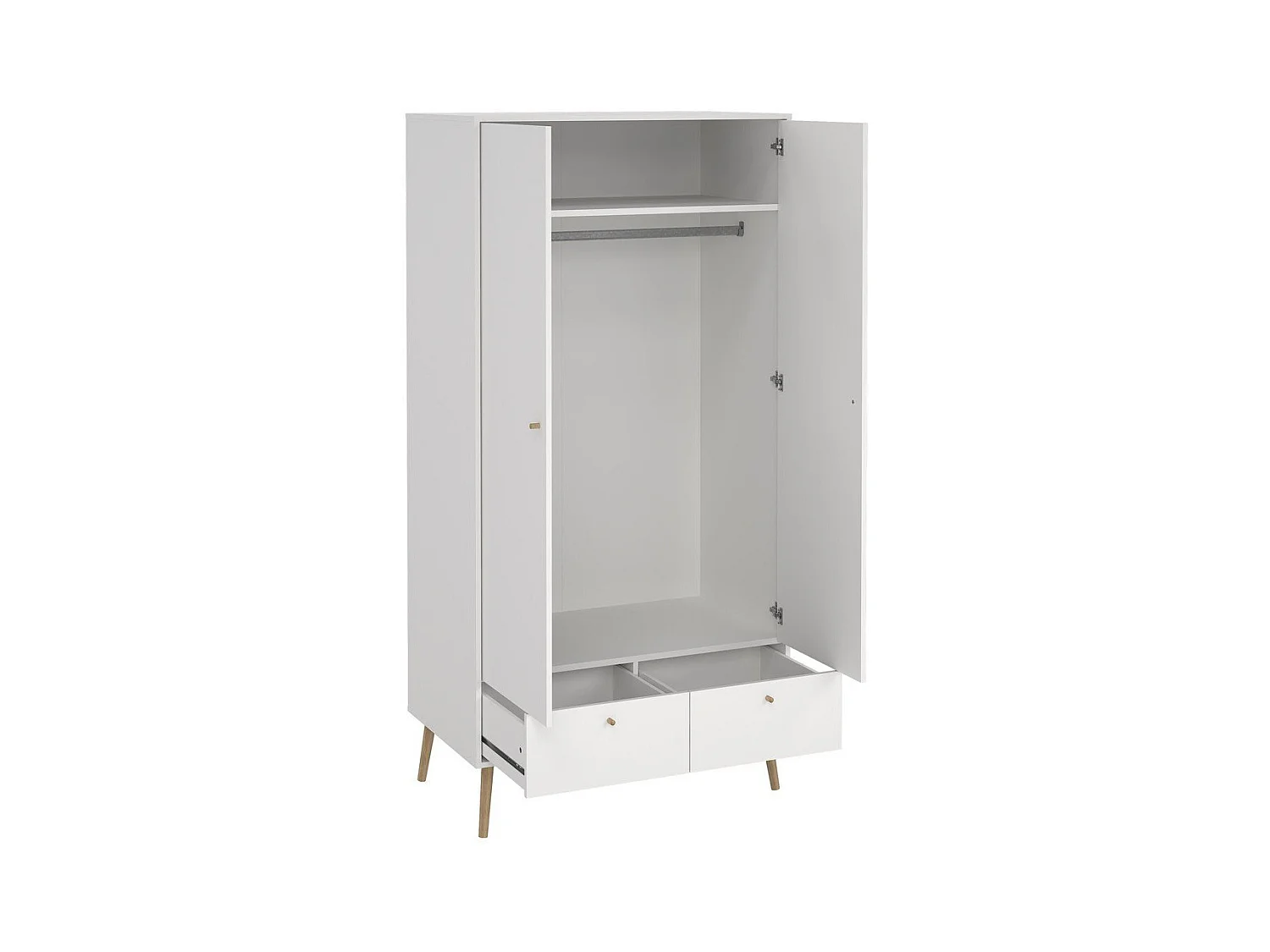 Armoire 2 portes et 2 tiroirs avec pieds en bois H200,1 cm - TARP