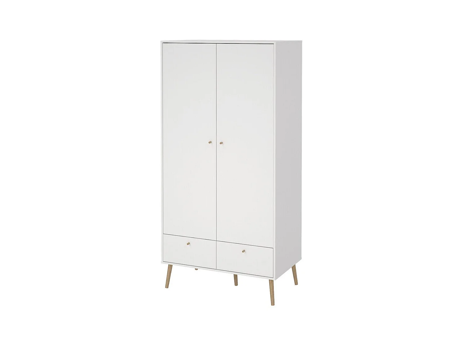 Armoire 2 portes et 2 tiroirs avec pieds en bois H200,1 cm - TARP