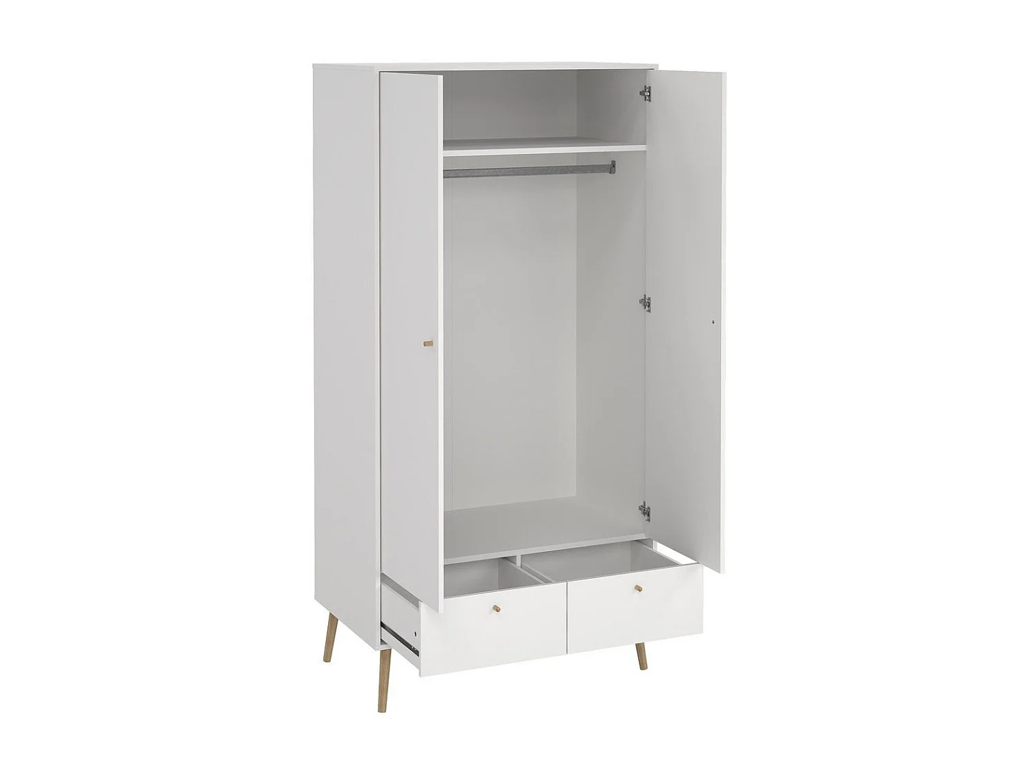 Armoire 2 portes et 2 tiroirs avec pieds en bois H200,1 cm - TARP