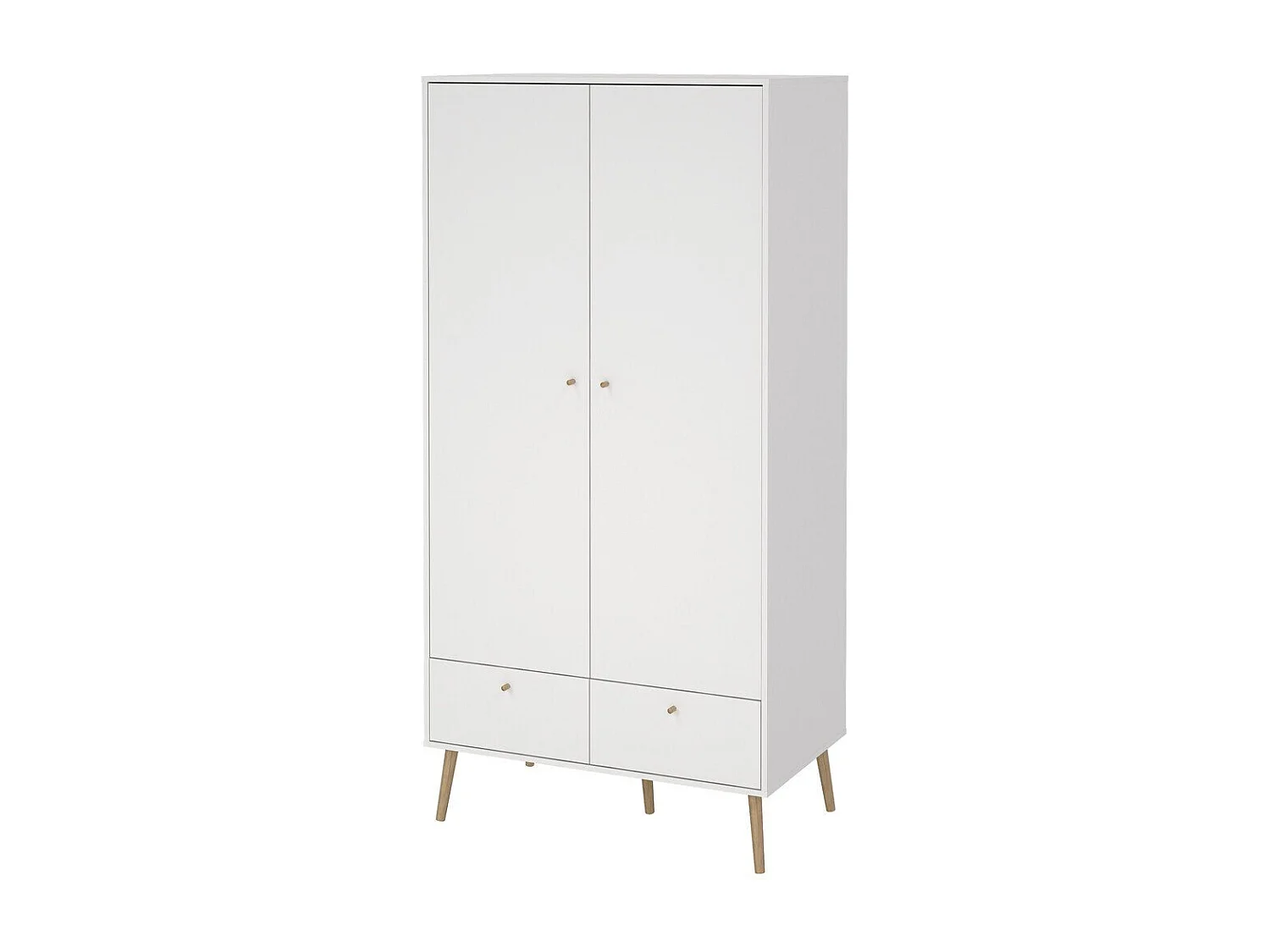 Armoire 2 portes et 2 tiroirs avec pieds en bois H200,1 cm - TARP