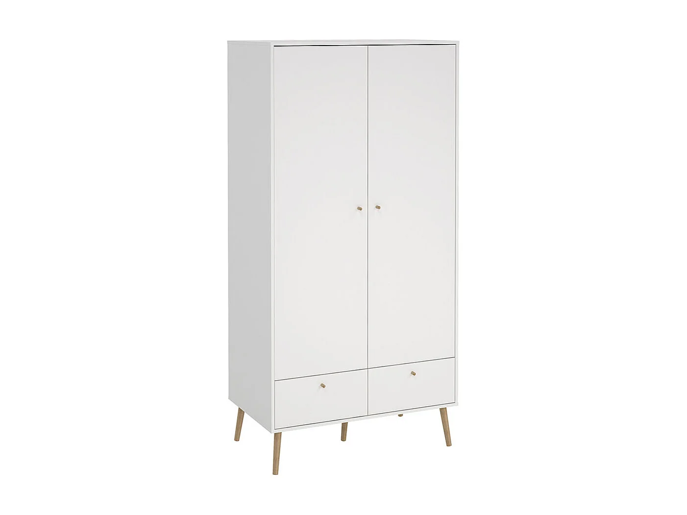 Armoire 2 portes et 2 tiroirs avec pieds en bois H200,1 cm - TARP