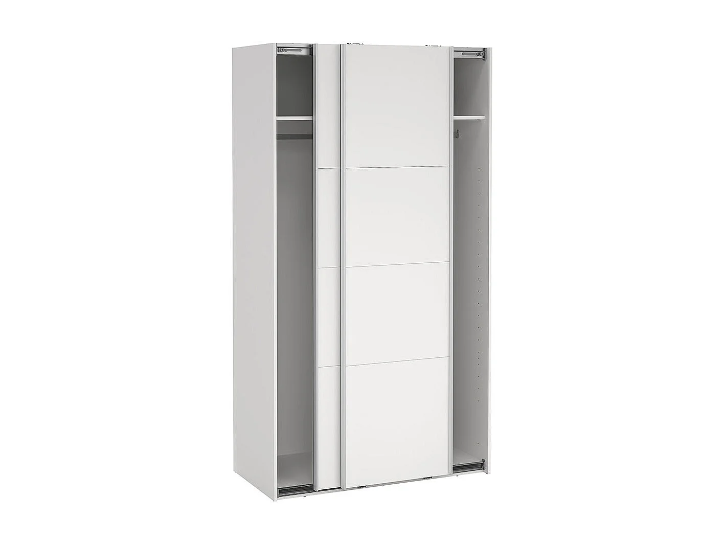 Catania Kleiderschrank 221x119x67cm, 2 Schiebetüren weiß.