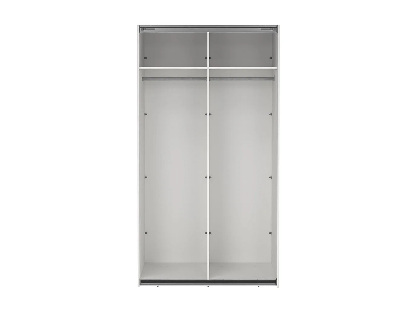 Catania Kleiderschrank 221x119x67cm, 2 Schiebetüren weiß.