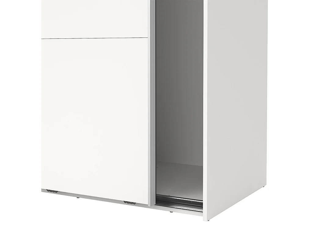 Catania Kleiderschrank 221x119x67cm, 2 Schiebetüren weiß.