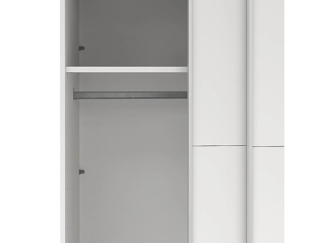 Catania Kleiderschrank 221x119x67cm, 2 Schiebetüren weiß.