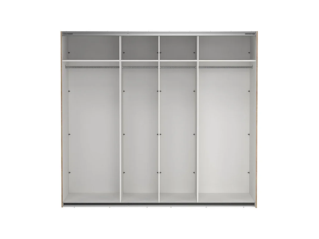 Como armoire coulissante 2 portes avec miroir 245x220cm chêne décor.