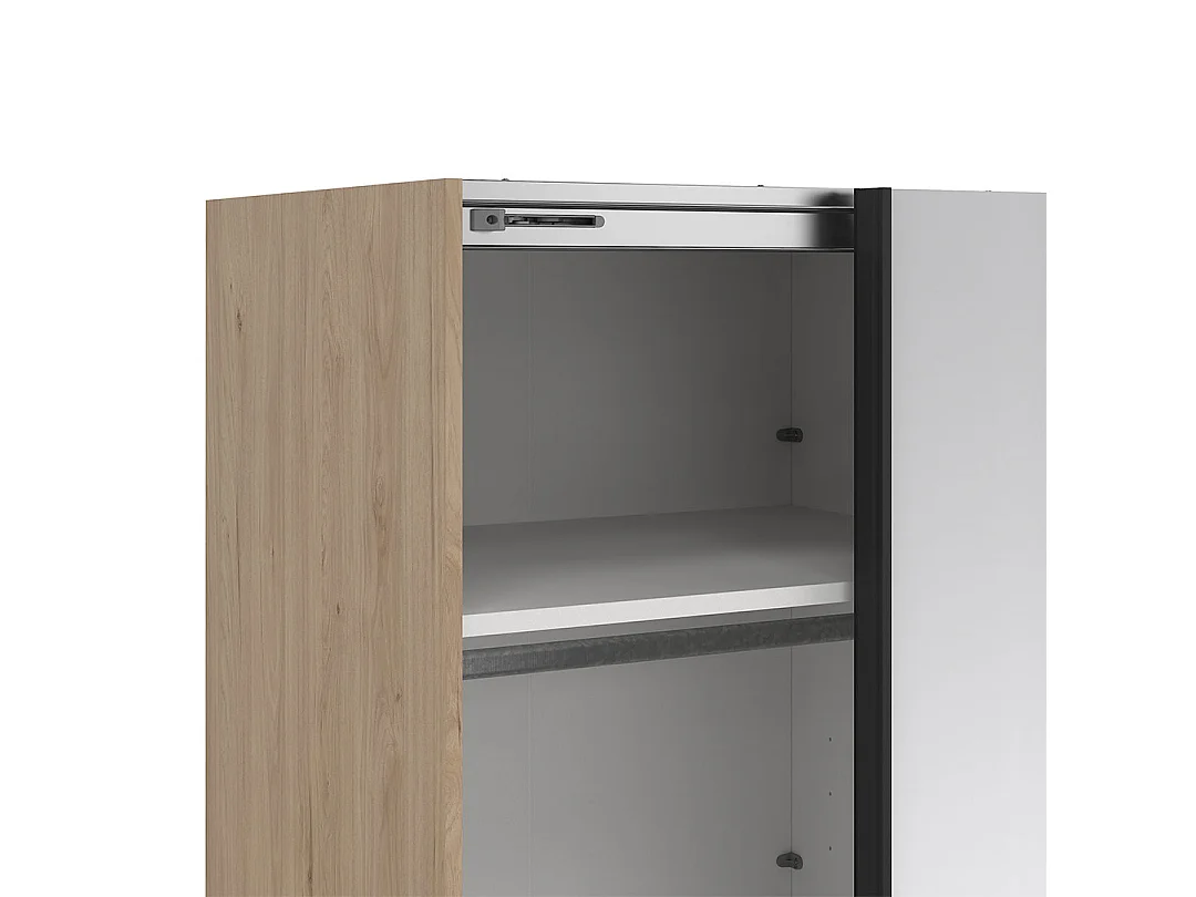 Como armoire coulissante 2 portes avec miroir 245x220cm chêne décor.