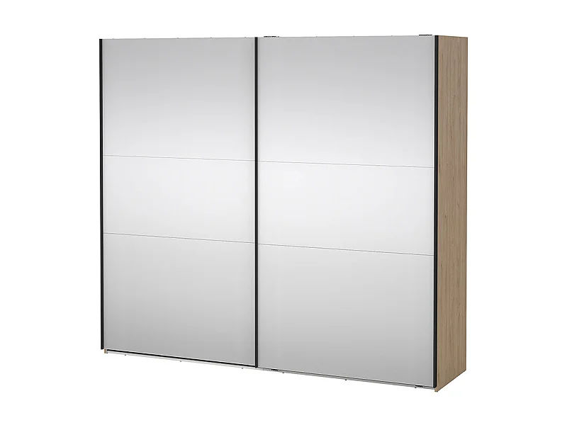 Como schuifdeurkast 2 deuren met spiegel 245x220cm eikdecor.