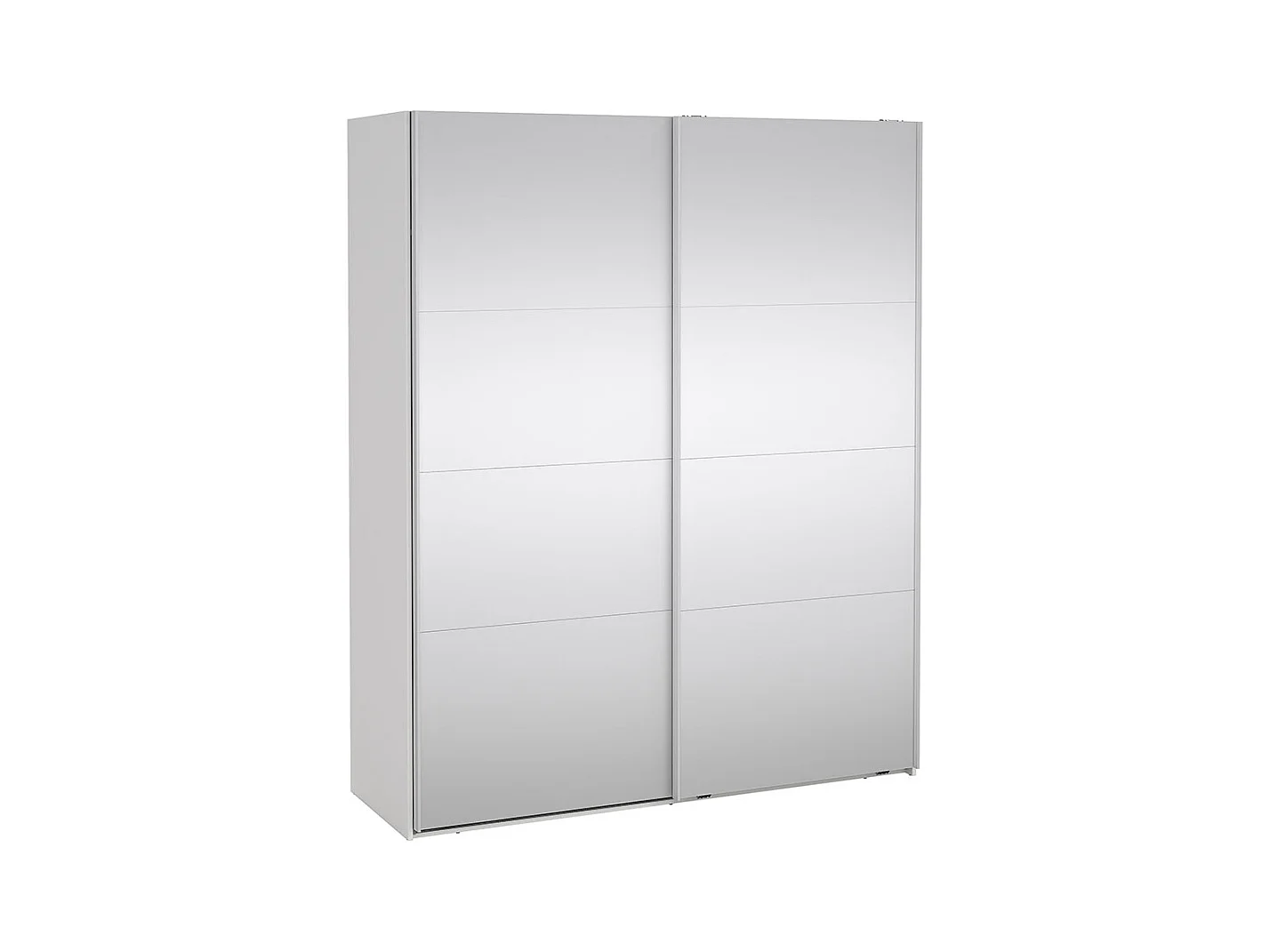 Catania schuifdeurkast 2 deuren met spiegel 180x220cm wit.