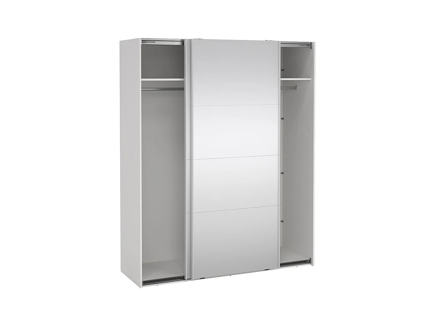 Catania schuifdeurkast 2 deuren met spiegel 180x220cm wit.