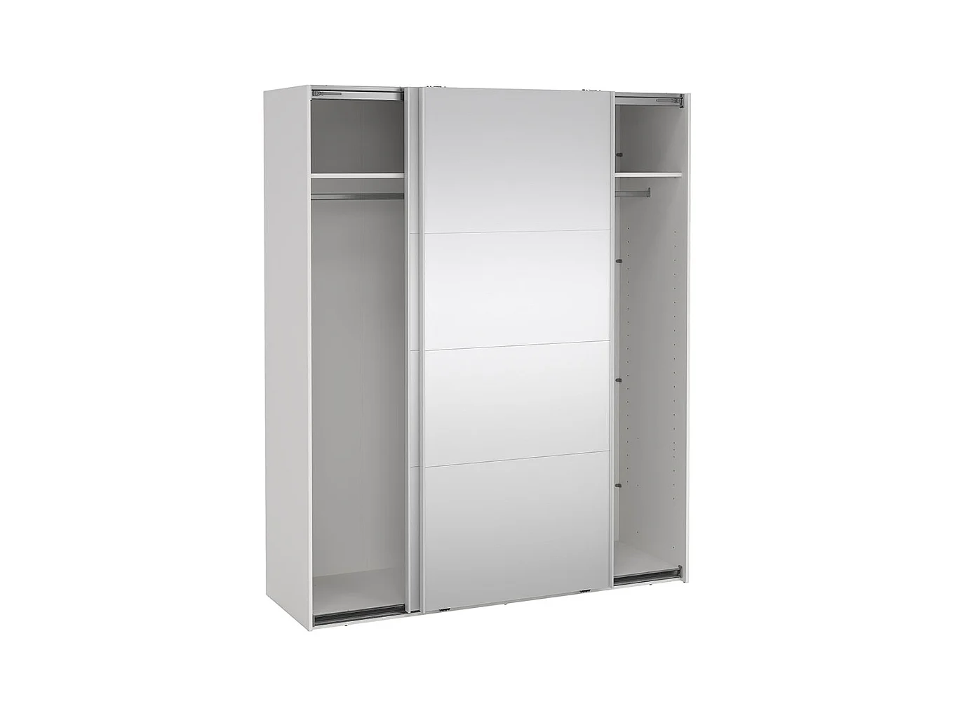 Catania schuifdeurkast 2 deuren met spiegel 180x220cm wit.