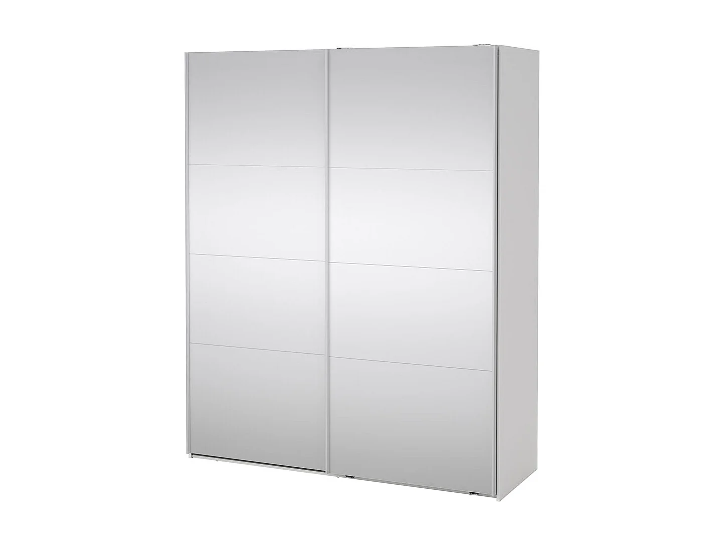 Catania Schiebetürenschrank 2 Türen mit Spiegel 180x220cm weiß.