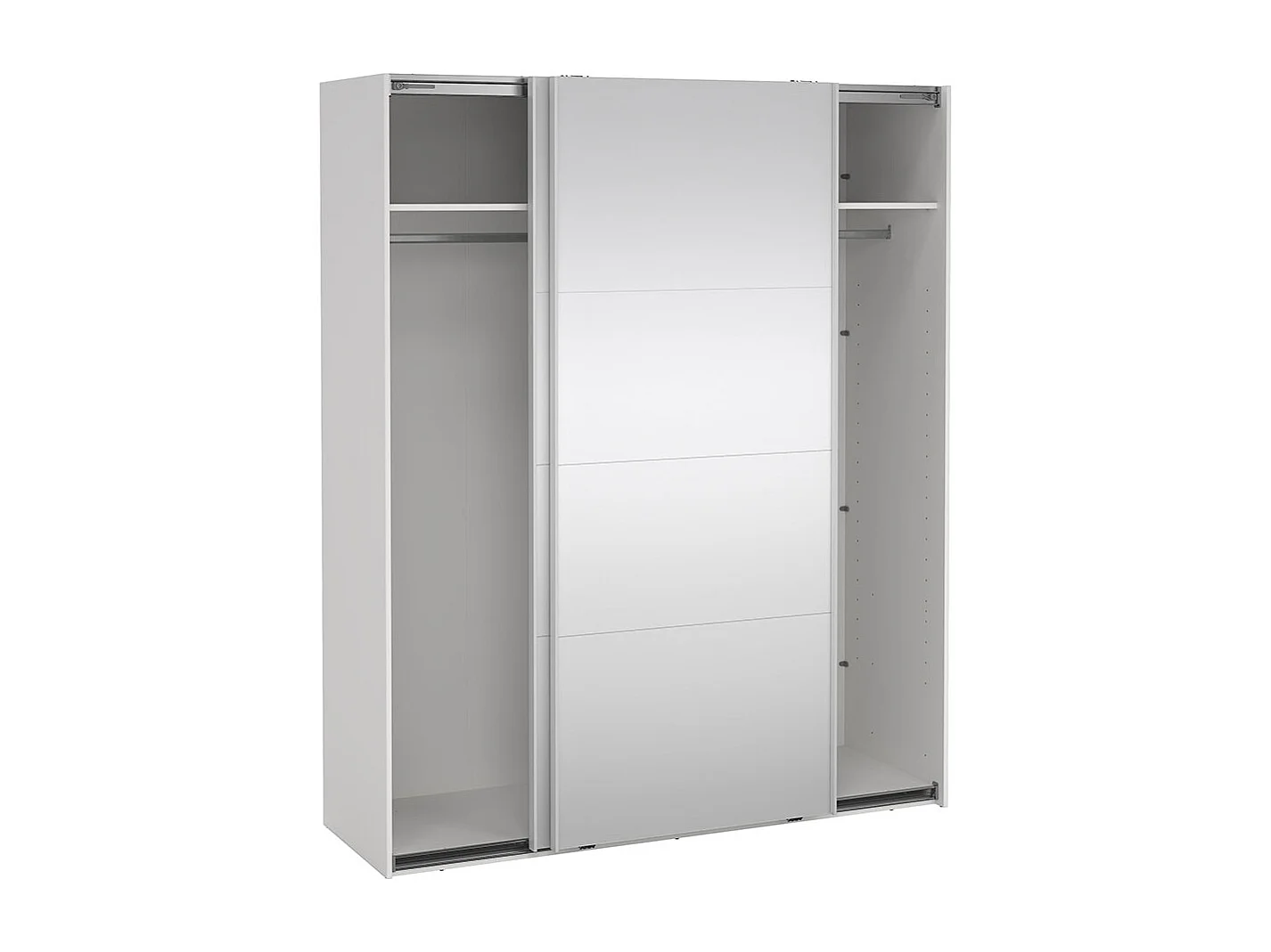 Catania Schiebetürenschrank 2 Türen mit Spiegel 180x220cm weiß.